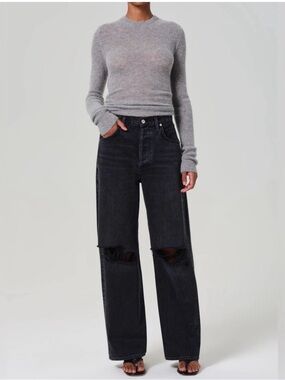 Citizens of Humanity Ayla Baggy Jeans Women’s 30 Distressed Metropolis Black NWT